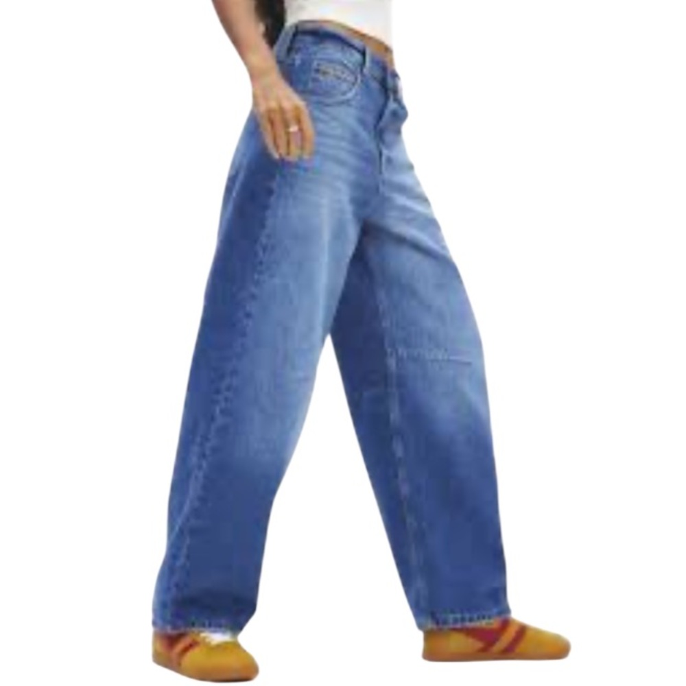 BDG Cotton Blend Ballon Stylish Blue Denim Jeans Size 30W